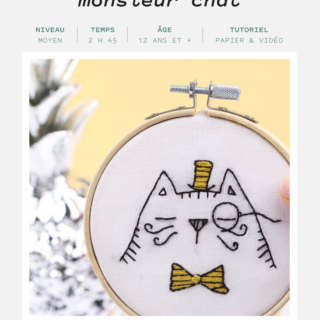Kit broderie Monsieur Chat