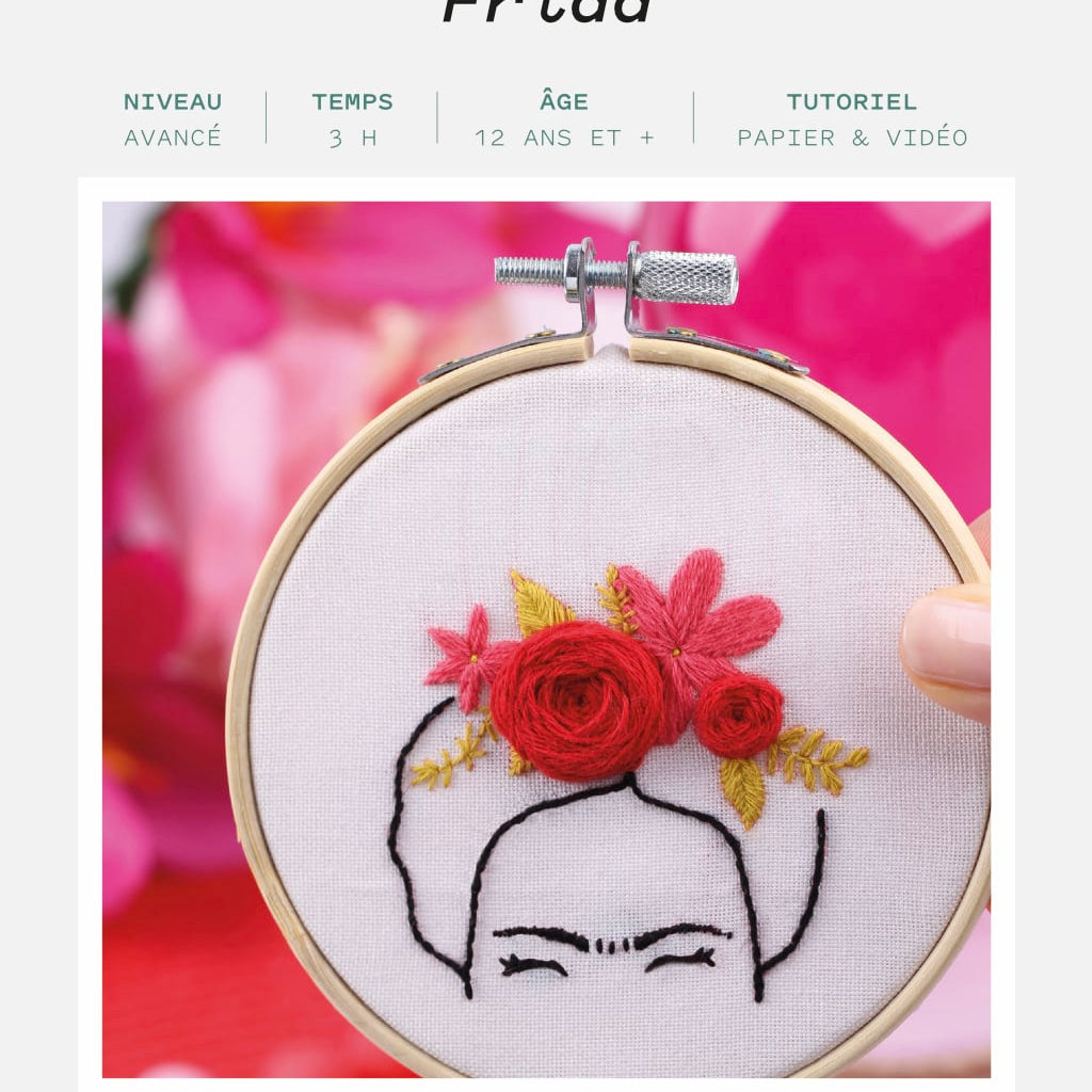 Broderie décorative Frida sur tambour