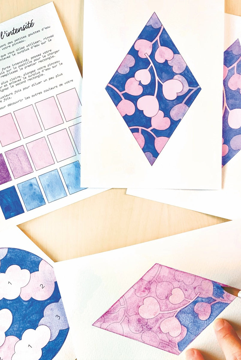 Kit Aquarelle artisanale "Bleu Eucalyptus"