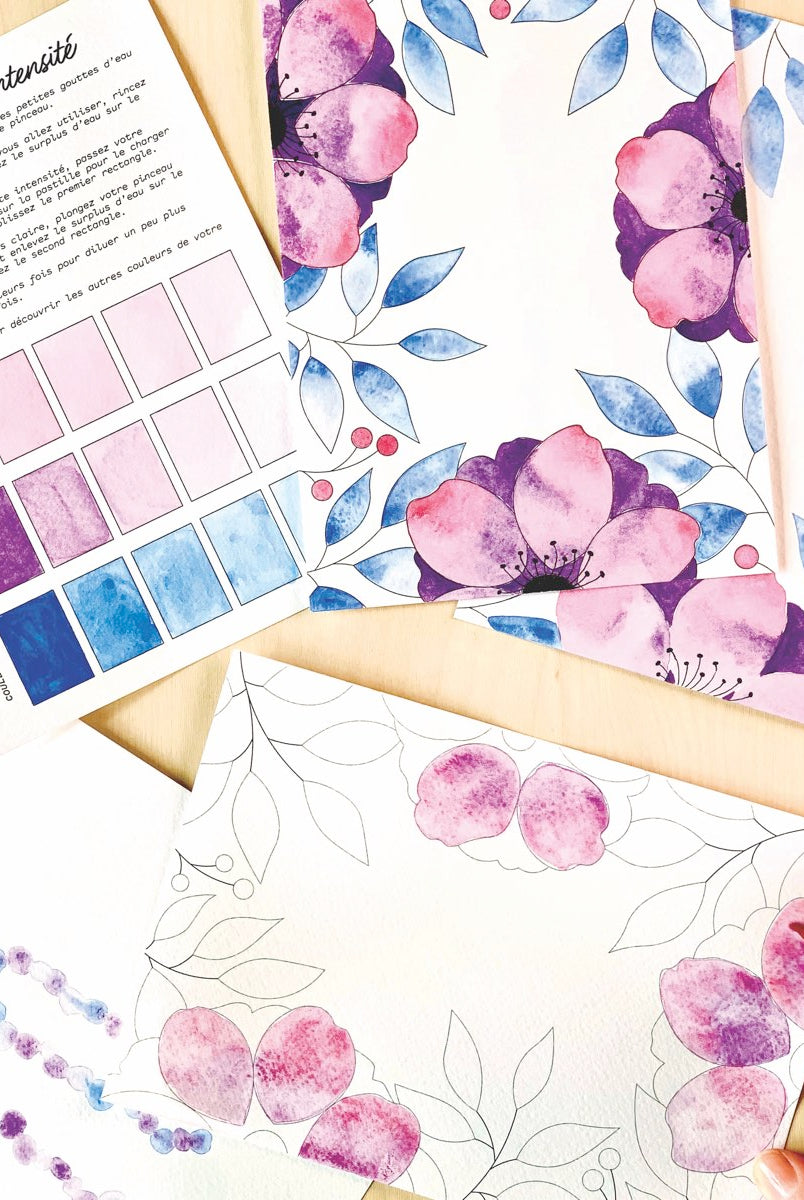 Kit Aquarelle Artisanale "Belles anémones"