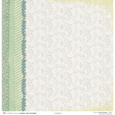 Set papiers Bonheur Partagé - 6 papiers 30,5x31,5 cm + 6 papiers 12x30,5cm