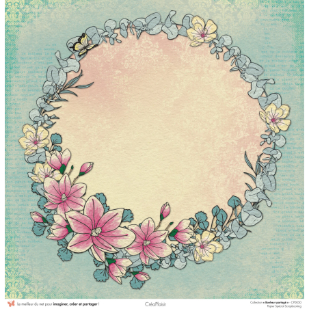 Set papiers Bonheur Partagé - 6 papiers 30,5x31,5 cm + 6 papiers 12x30,5cm