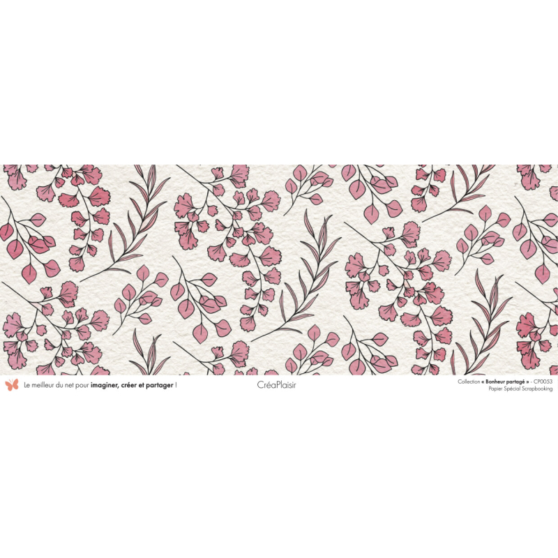 Set papiers Bonheur Partagé - 6 papiers 30,5x31,5 cm + 6 papiers 12x30,5cm