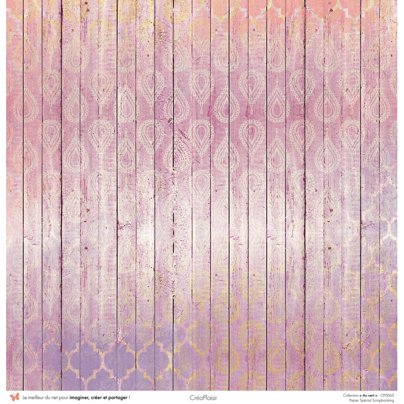 Set papiers Au vert - 12 papiers : 6 papiers 30,5x31,5 cm + 6 papiers 12x30,5cm