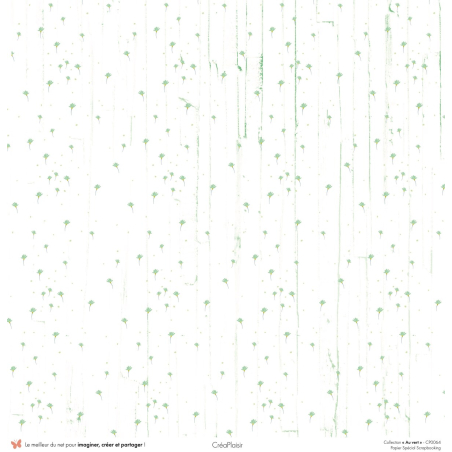 Set papiers Au vert - 12 papiers : 6 papiers 30,5x31,5 cm + 6 papiers 12x30,5cm