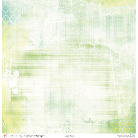 Set papiers Au vert - 12 papiers : 6 papiers 30,5x31,5 cm + 6 papiers 12x30,5cm