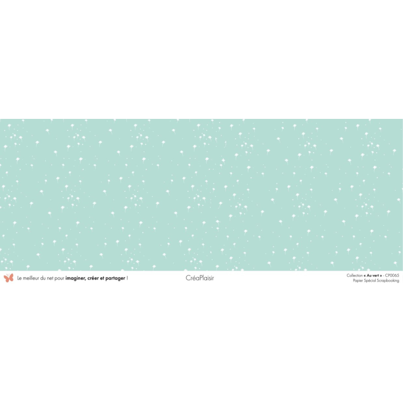 Set papiers Au vert - 12 papiers : 6 papiers 30,5x31,5 cm + 6 papiers 12x30,5cm