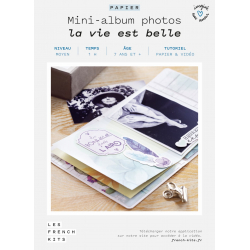 Kit pour créer mini-album photo "La vie est belle" en papier