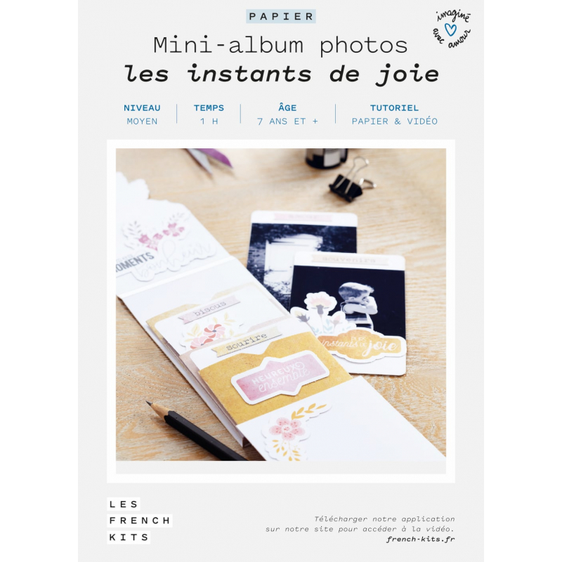 Kit pour créer mini-album photo "Instants de joie" en papier