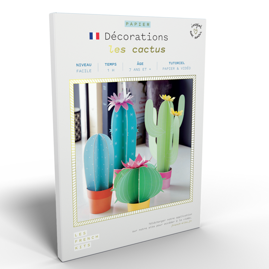 Kit pour créer 4 cactus décoratifs en papier