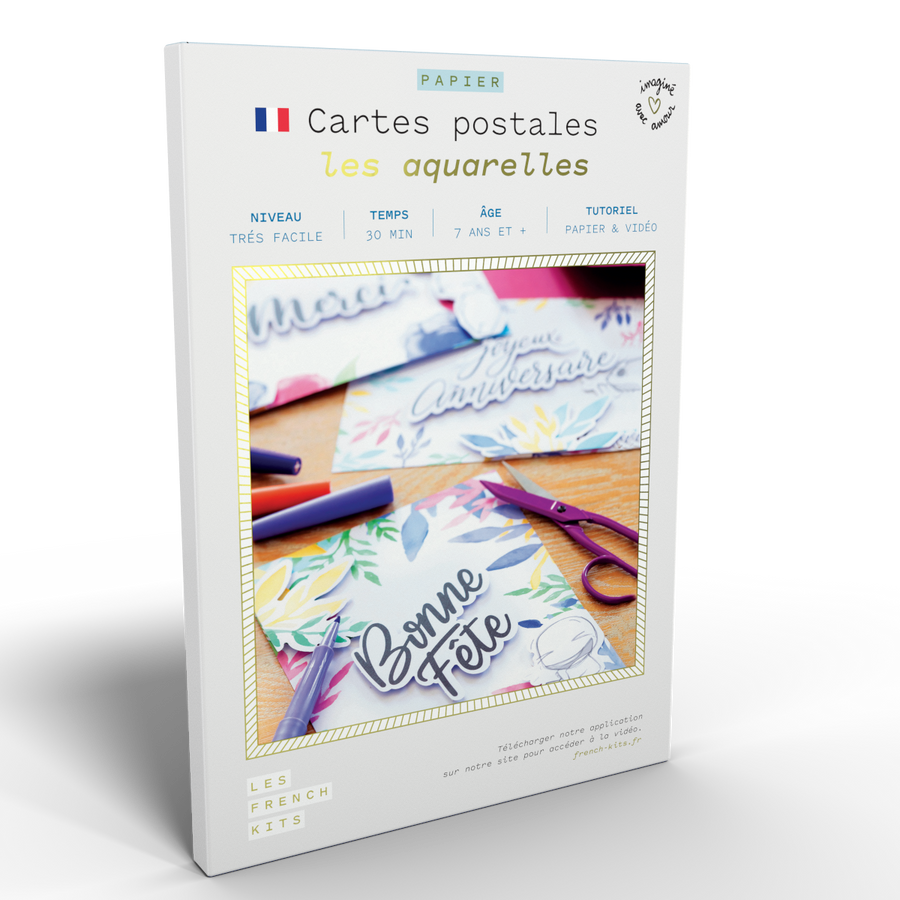 Kit pour créer 4 cartes aquarelles à offrir