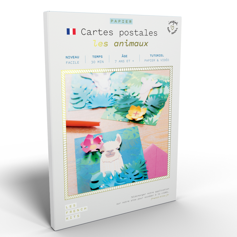 Kit pour créer 3 cartes animaux en papier