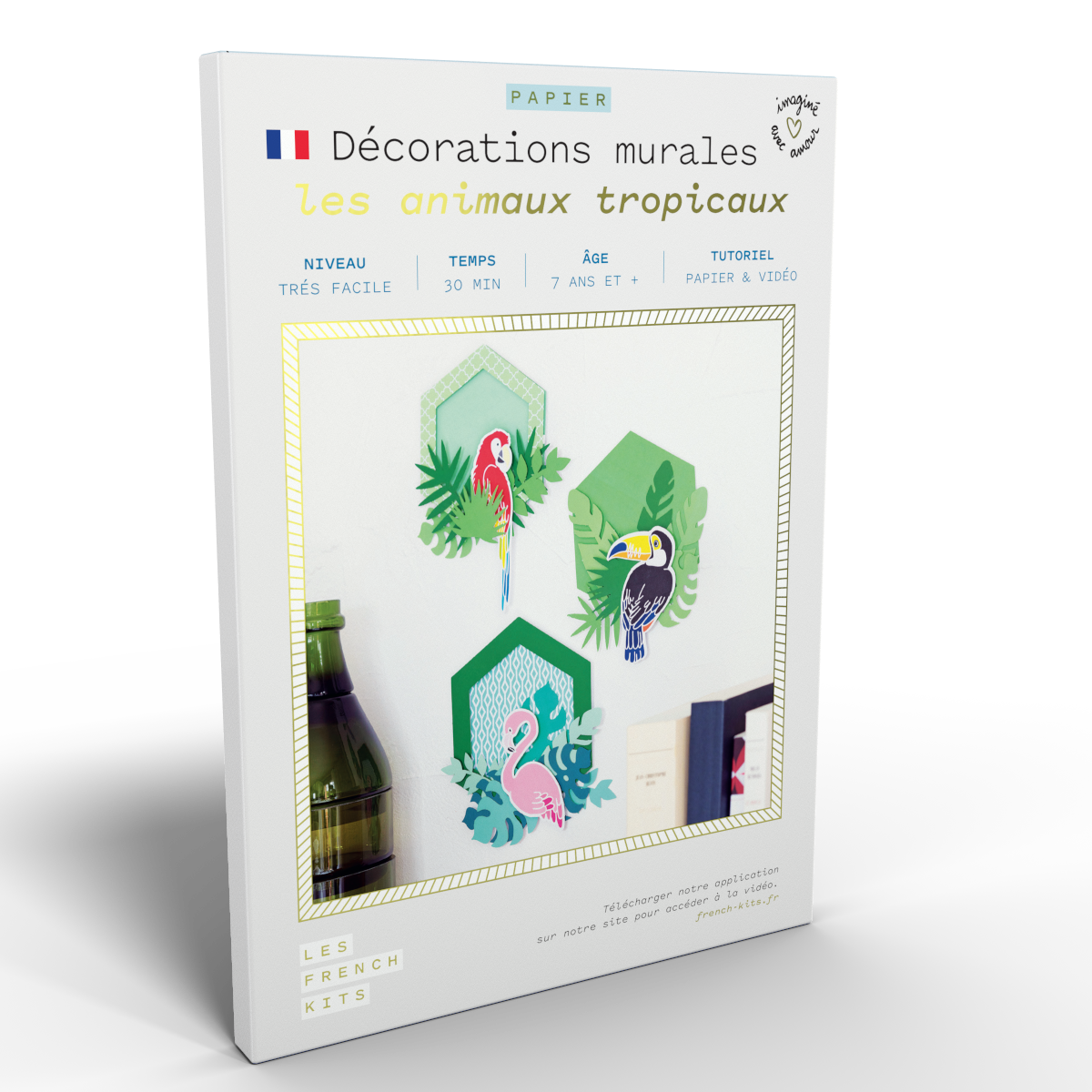 Kit to create 3 decorative paper animal frames