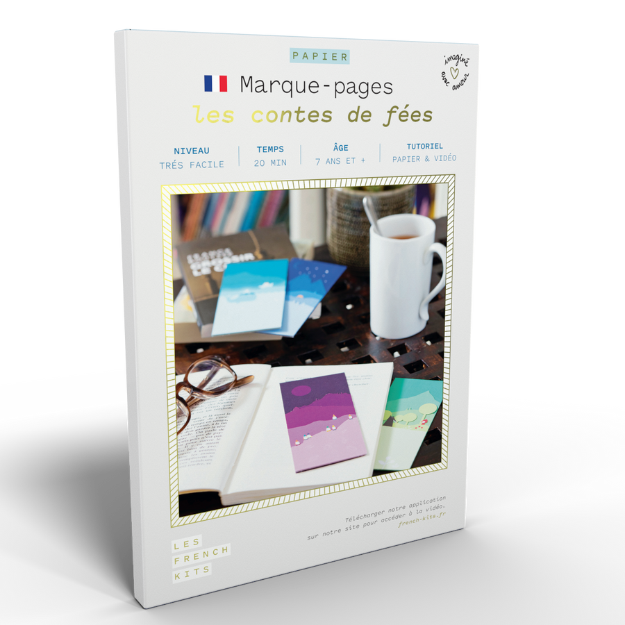 Kit pour créer 4 marques-pages contes de fées en papier
