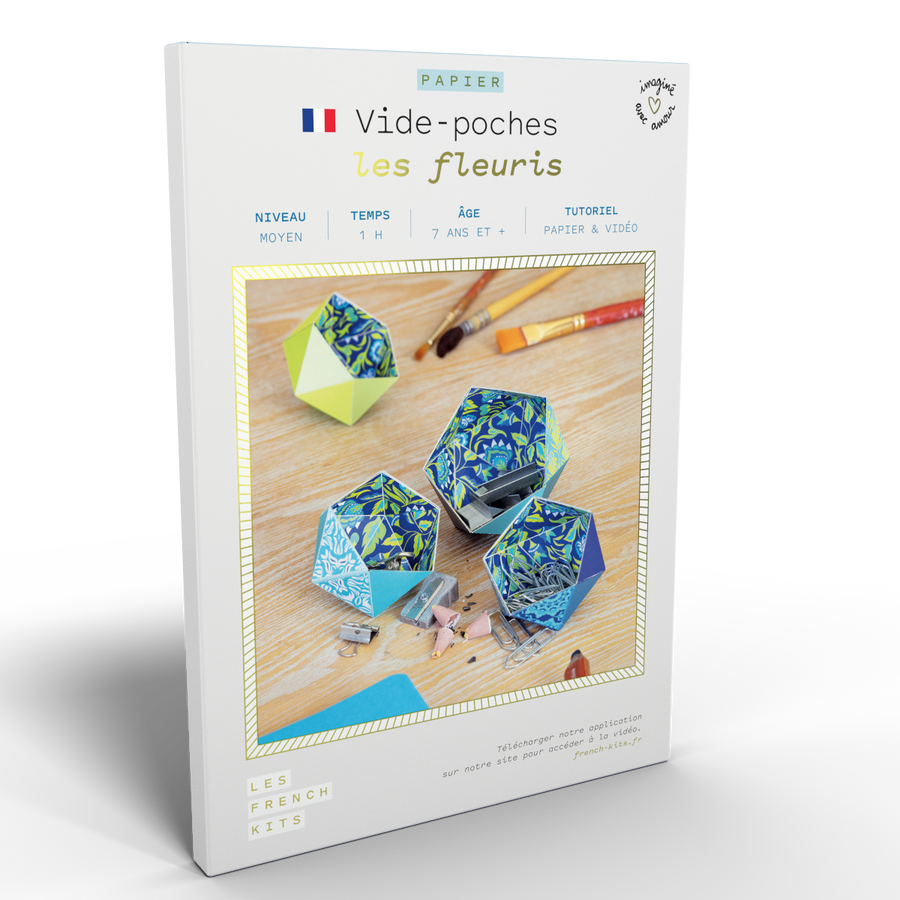 Kit pour créer 4 vide-poches géométriques en papier