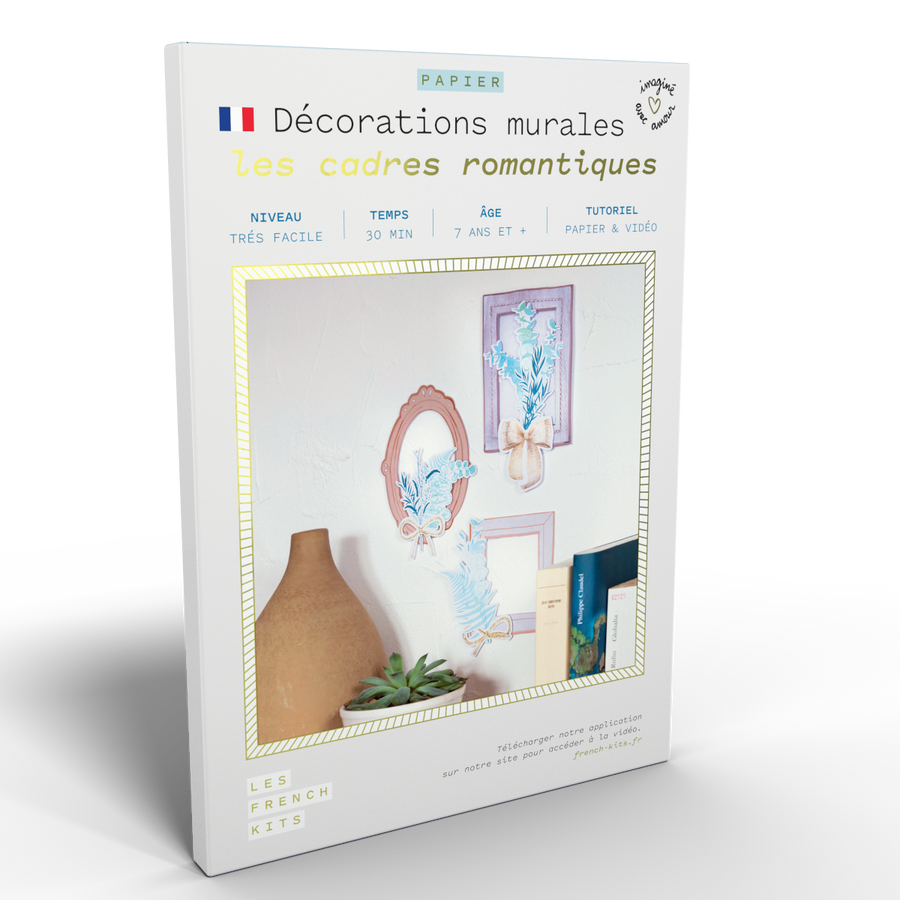 Kit pour créer un triptyque de cadres romantiques en papier