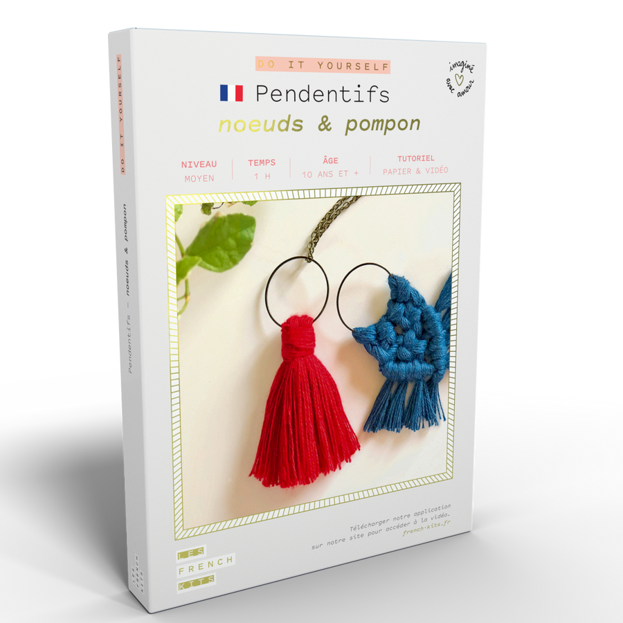 Kit Macramé Pendentifs - Nœuds & Pompon