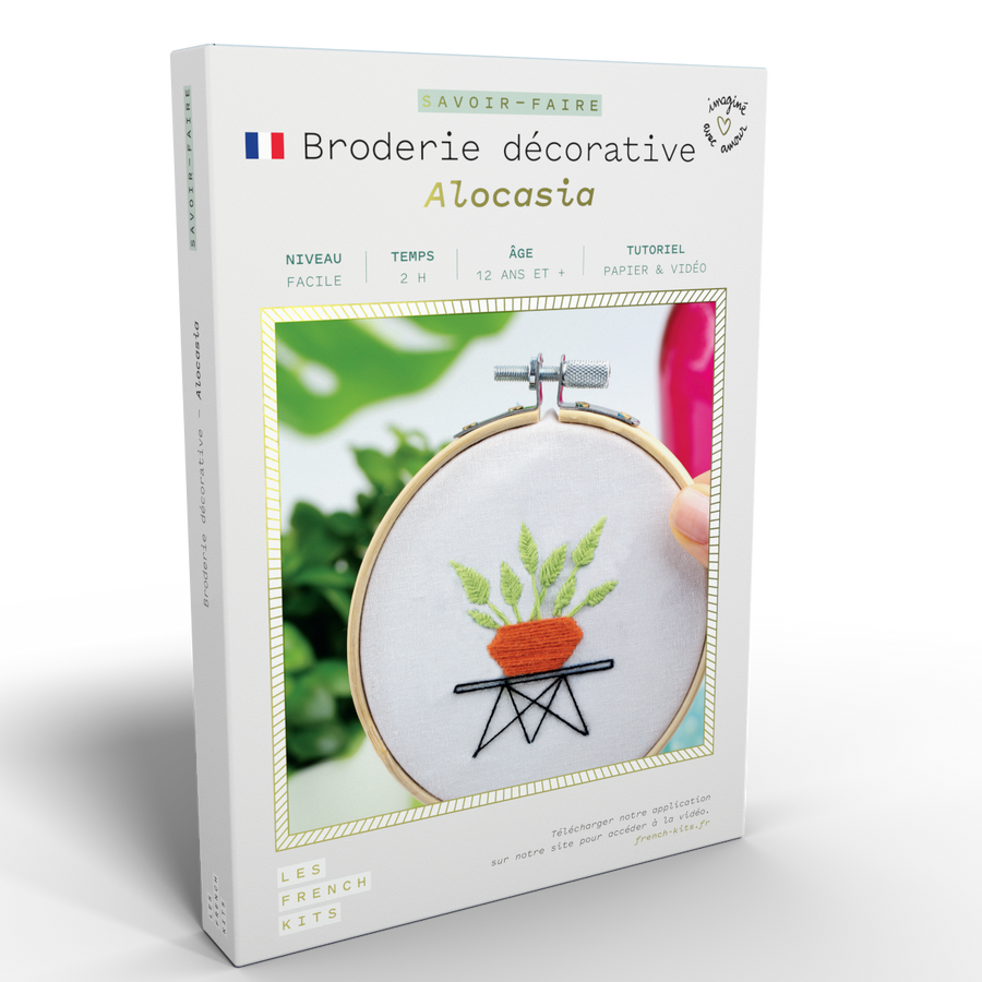 Green Embroidery Kit - Alocasia