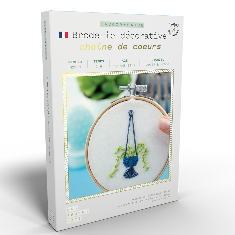 Kit Broderie Green - Chaîne de Coeurs