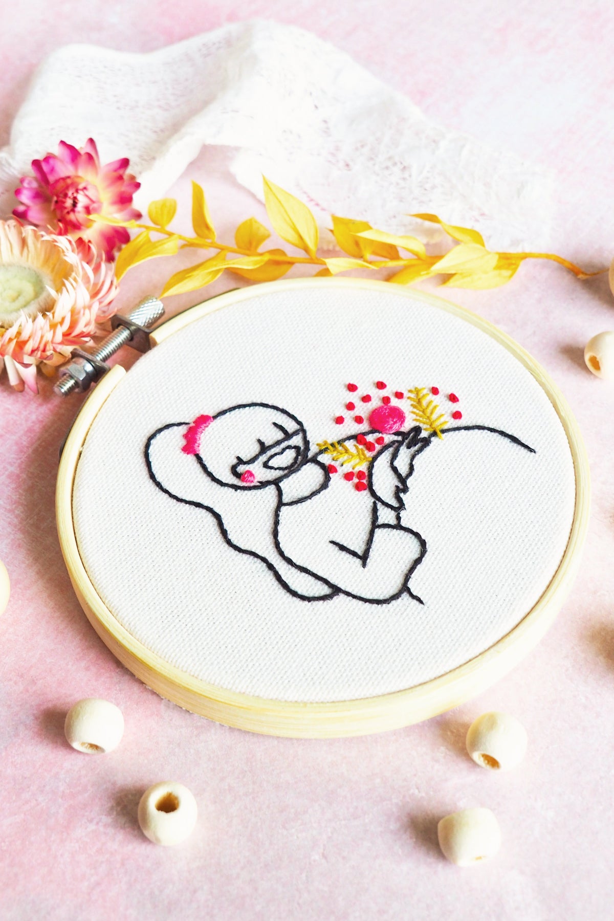 Pregnant Woman Embroidery Kit