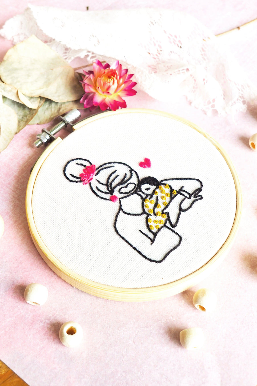 Woman and Child Embroidery Kit