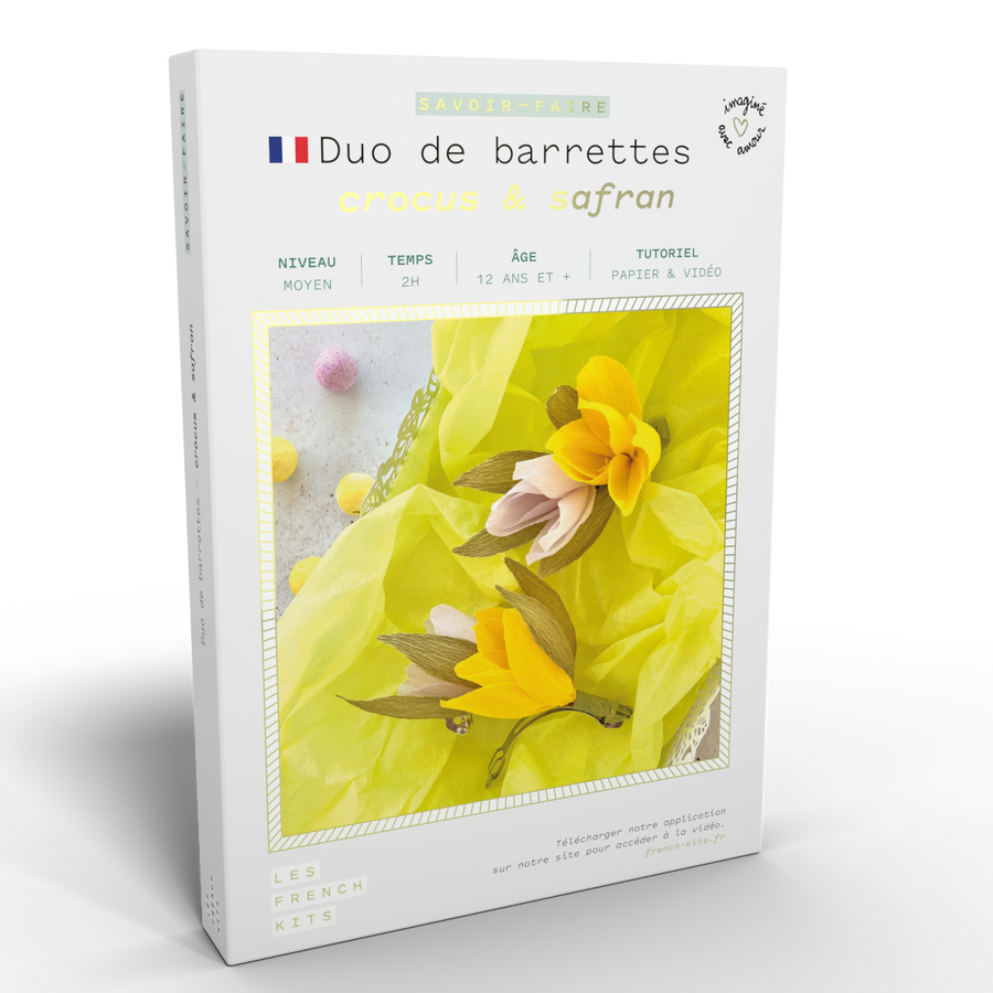 Kit Art Floral "Duo de barrettes" - Crocus & Safran