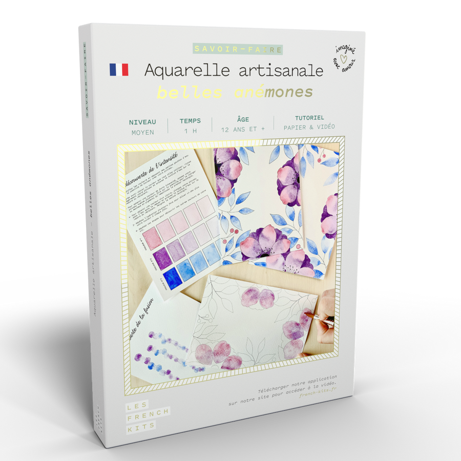 Kit Aquarelle Artisanale "Belles anémones"