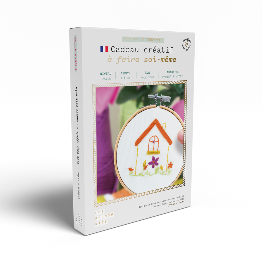 Kit Broderie décorative - Maison fleurie
