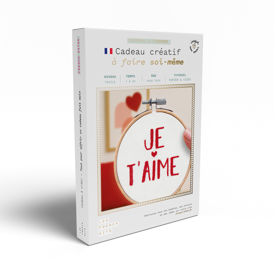 Kit de broderie décorative - Je t'aime
