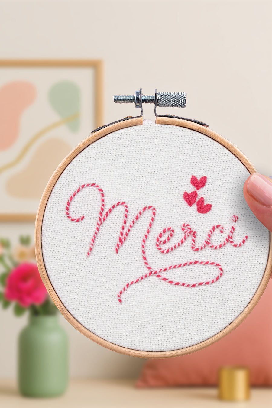 Kit de broderie décorative - Merci