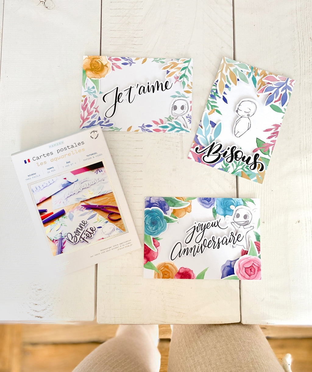 Kit to create 4 watercolor cards to offer