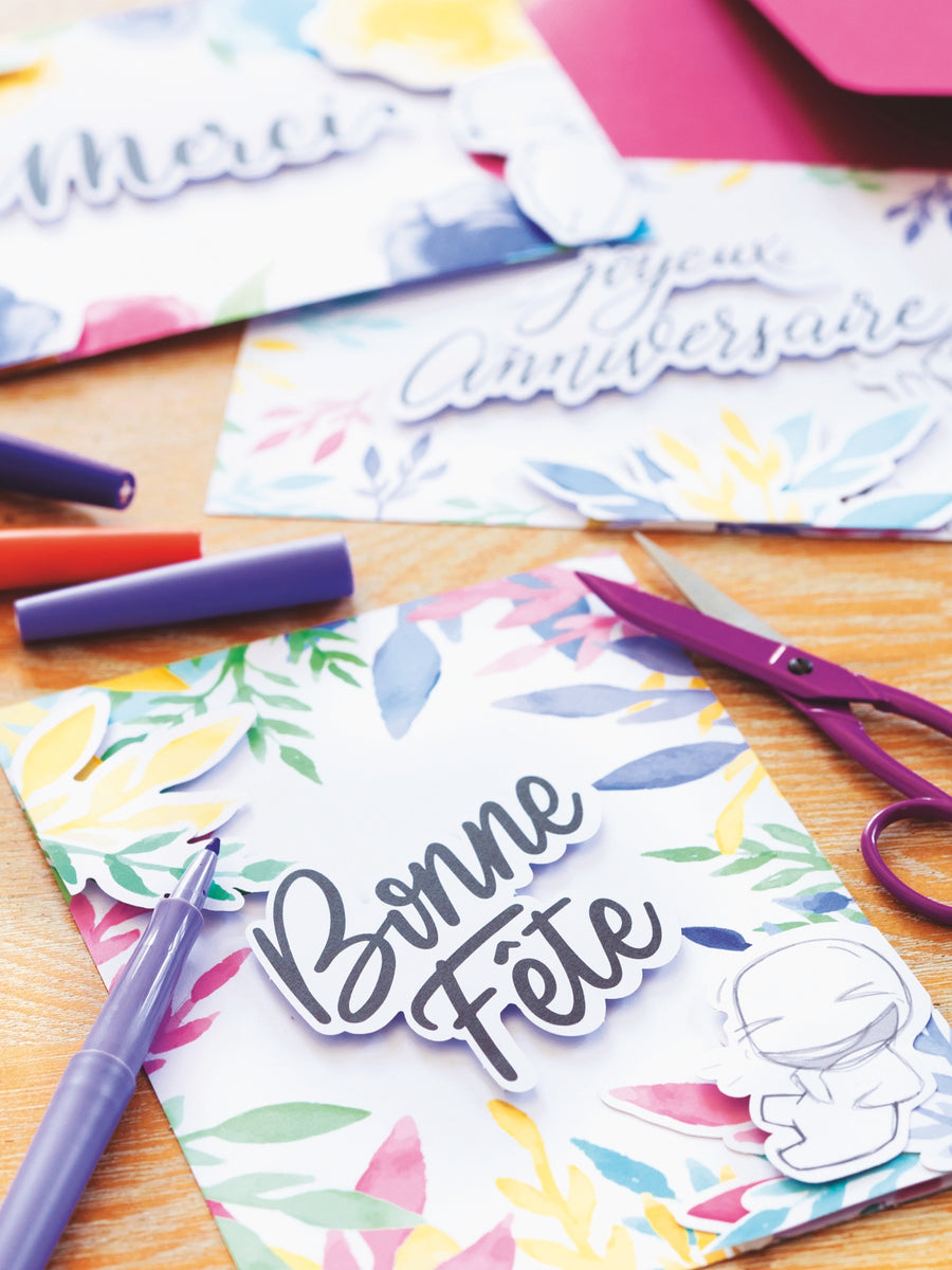Kit pour créer 4 cartes aquarelles à offrir