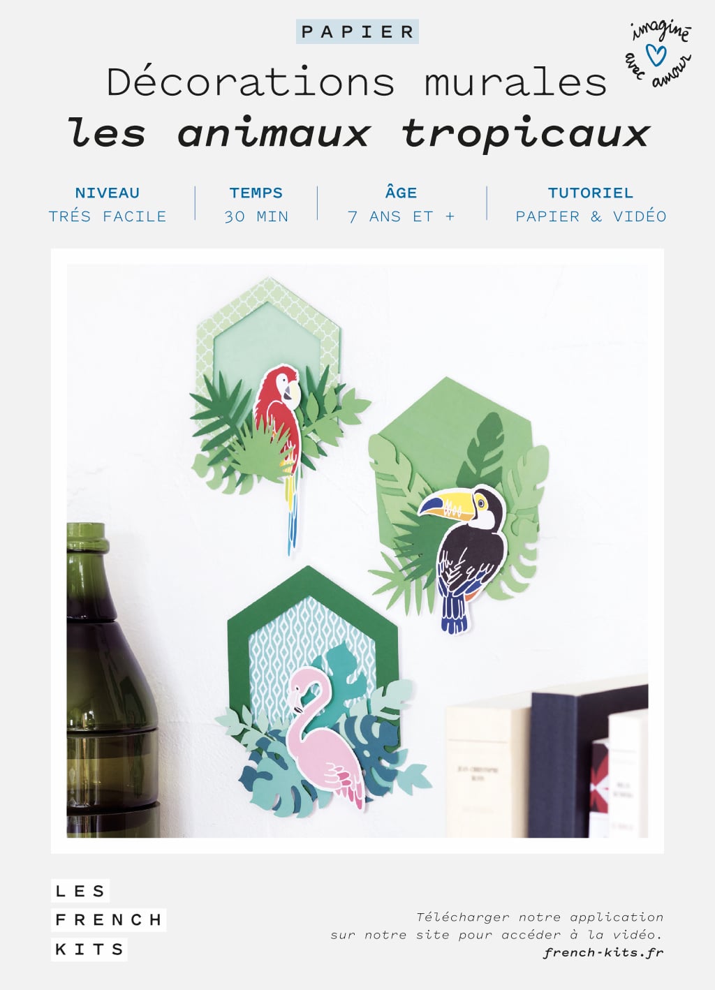 Kit to create 3 decorative paper animal frames