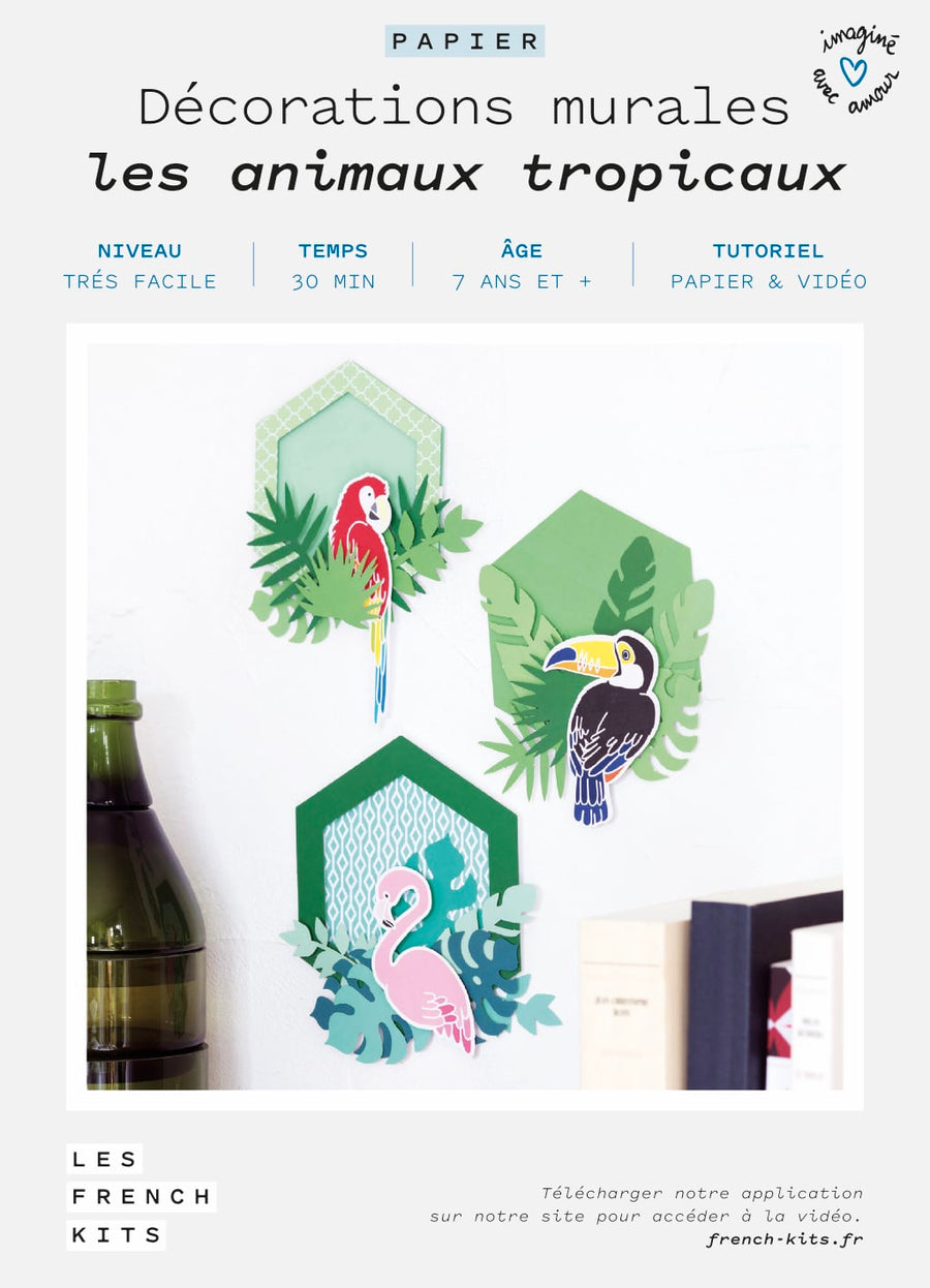 Kit pour créer 3 cadres déco animaux en papier