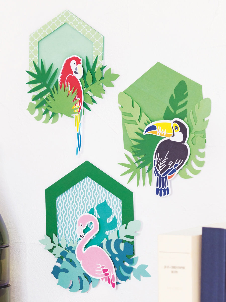 Kit pour créer 3 cadres déco animaux en papier