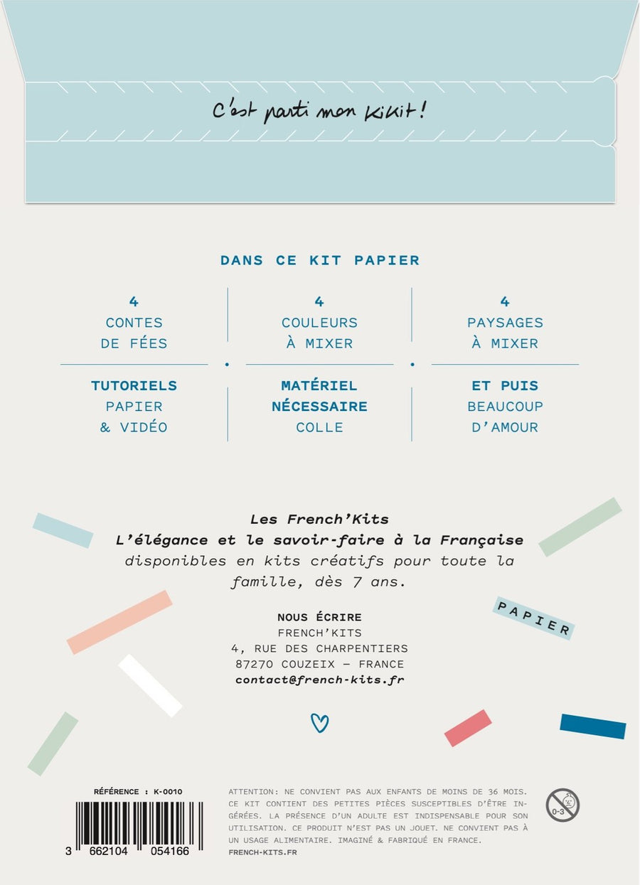 Kit pour créer 4 marques-pages contes de fées en papier