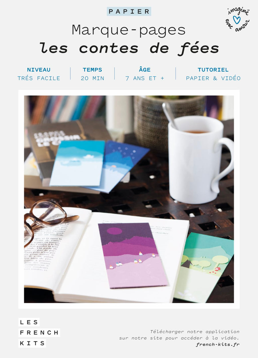 Kit pour créer 4 marques-pages contes de fées en papier