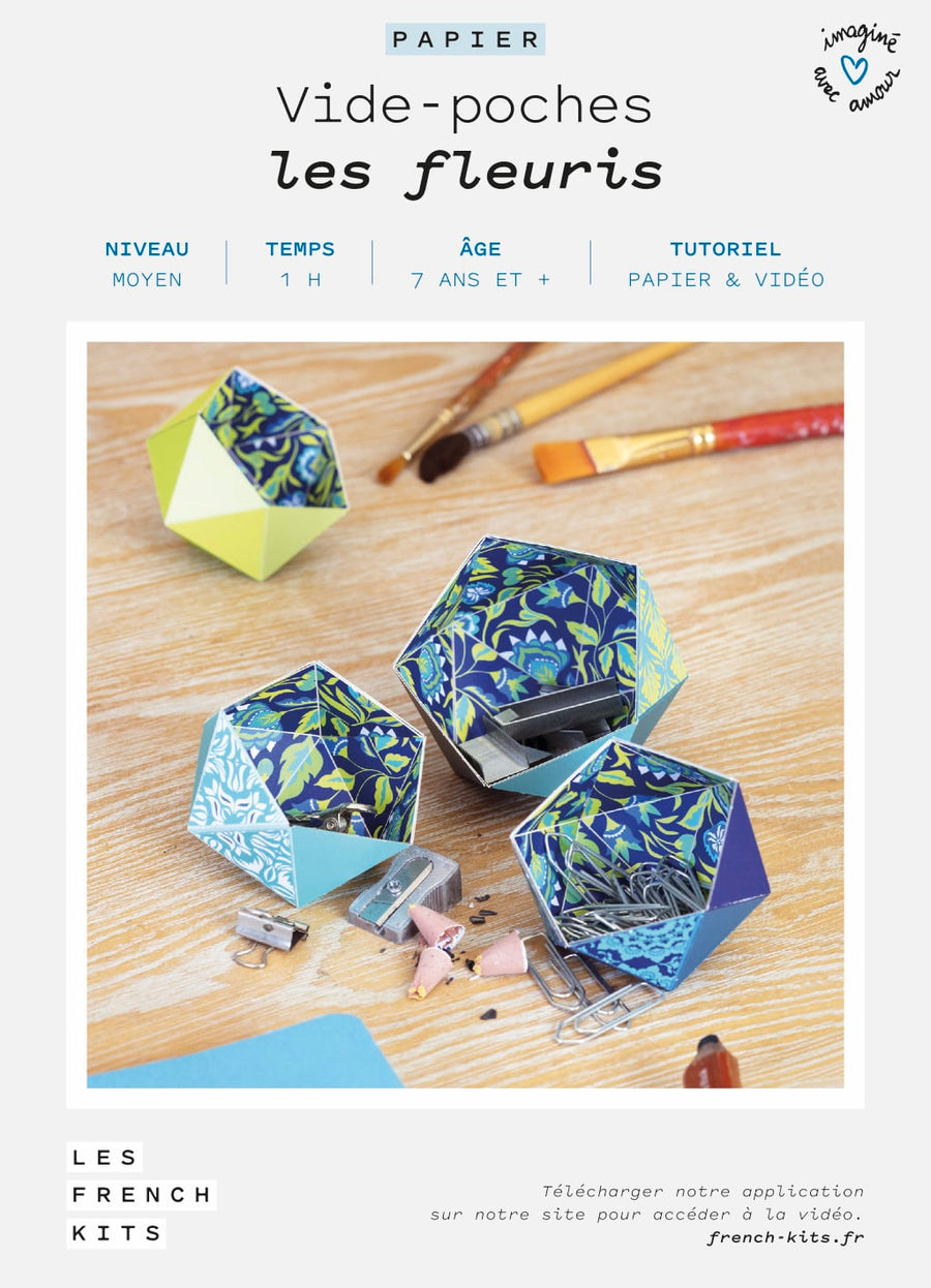 Kit pour créer 4 vide-poches géométriques en papier