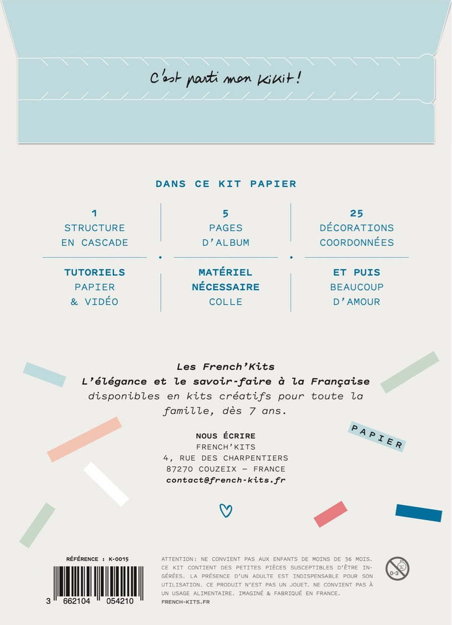 Kit pour créer mini-album photo  "Paradis" en papier
