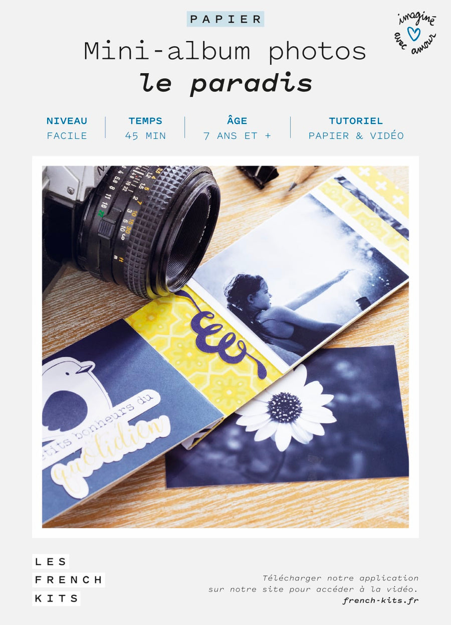 Kit pour créer mini-album photo  "Paradis" en papier
