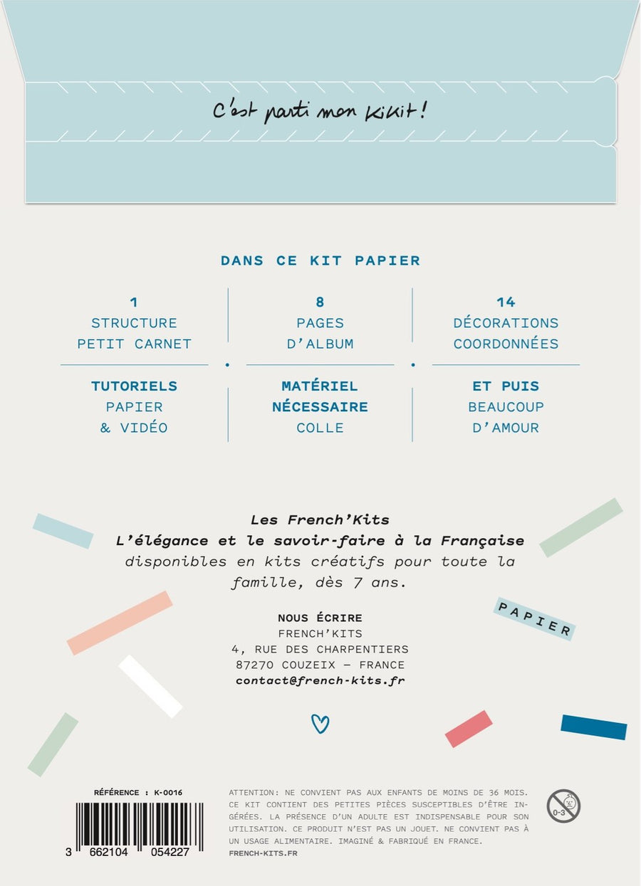 Kit pour créer mini-album photo "La vie est belle" en papier