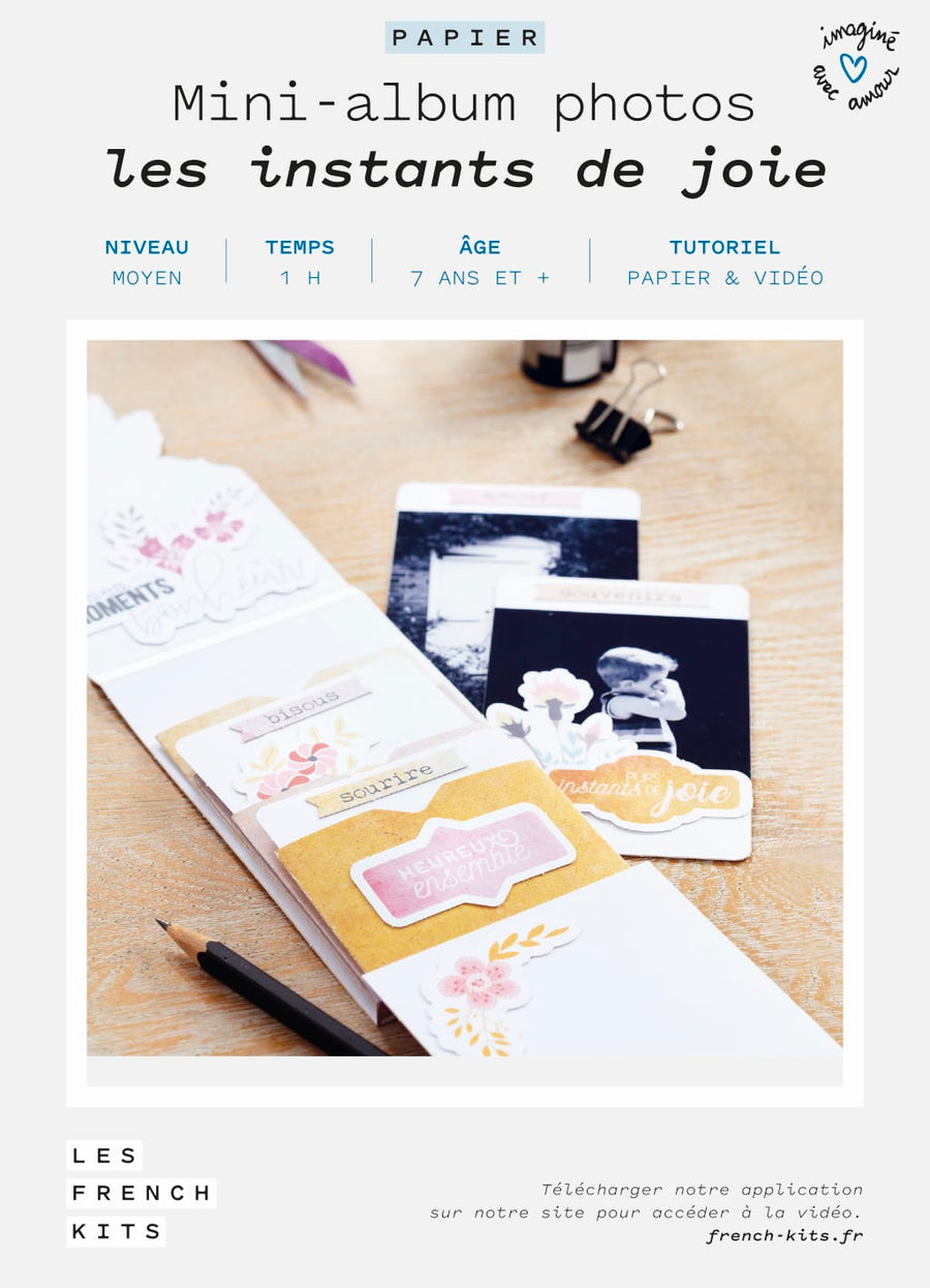Kit pour créer mini-album photo "Instants de joie" en papier