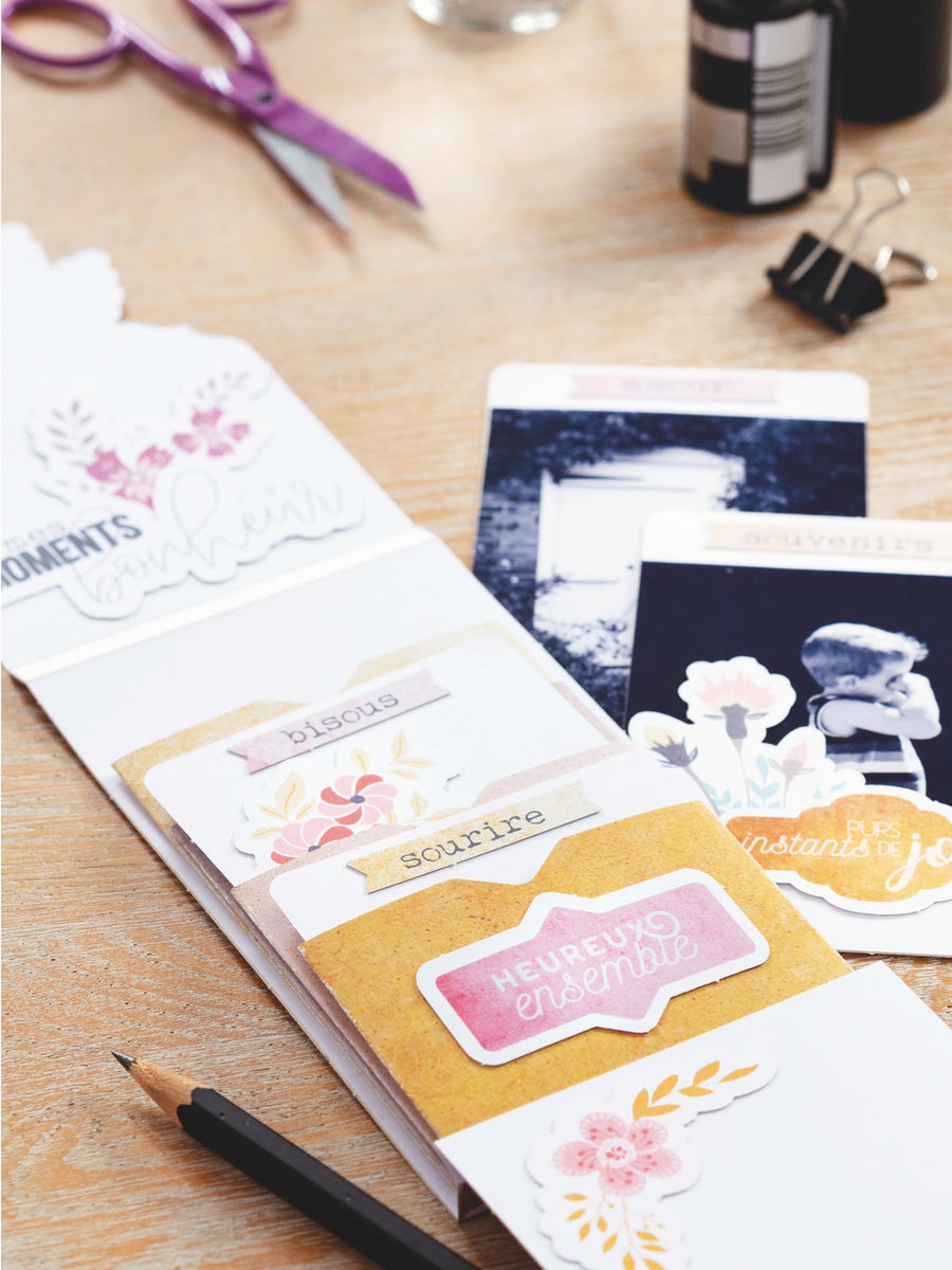Kit pour créer mini-album photo "Instants de joie" en papier