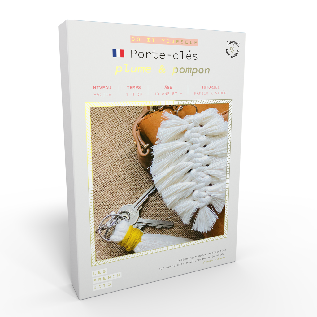 Macramé Key Ring Kit - Feather & Pompom