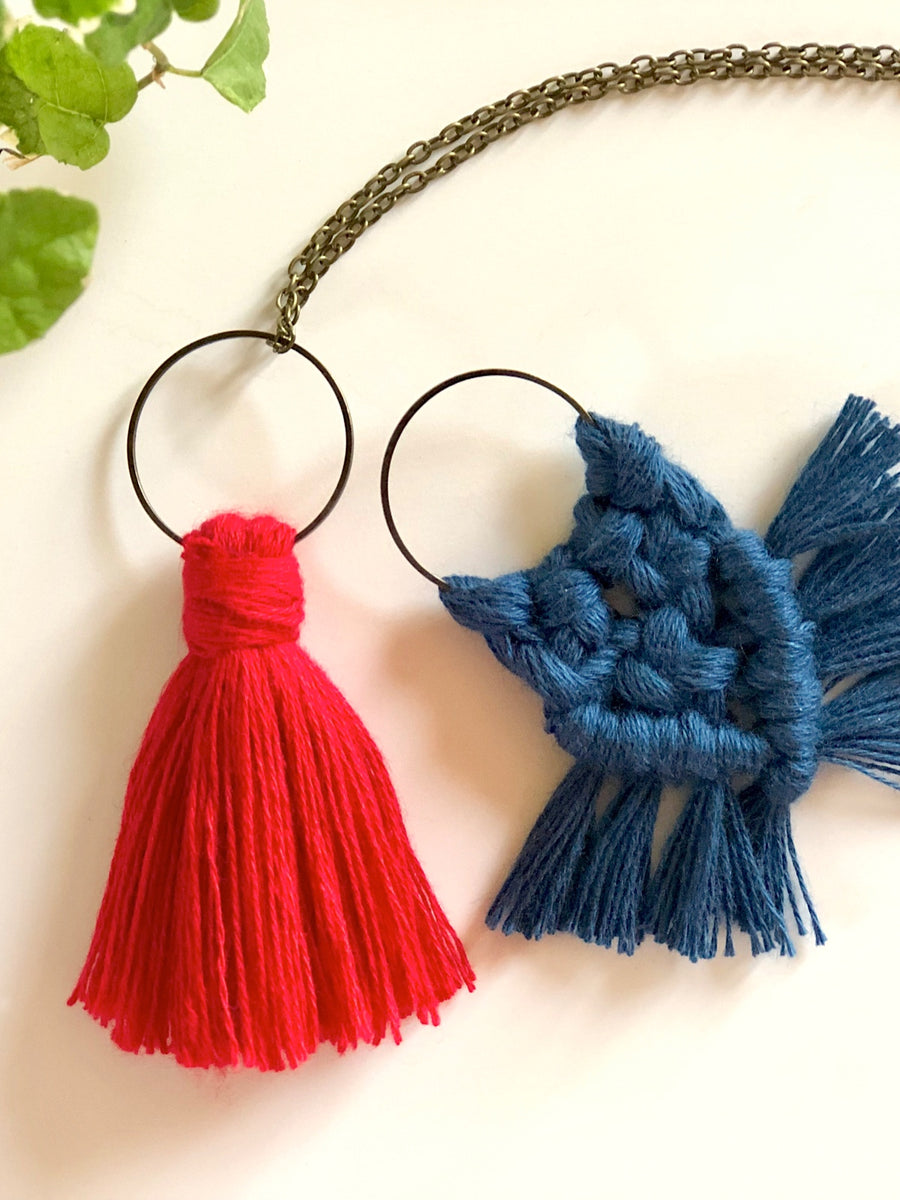 Kit Macramé Pendentifs - Nœuds & Pompon