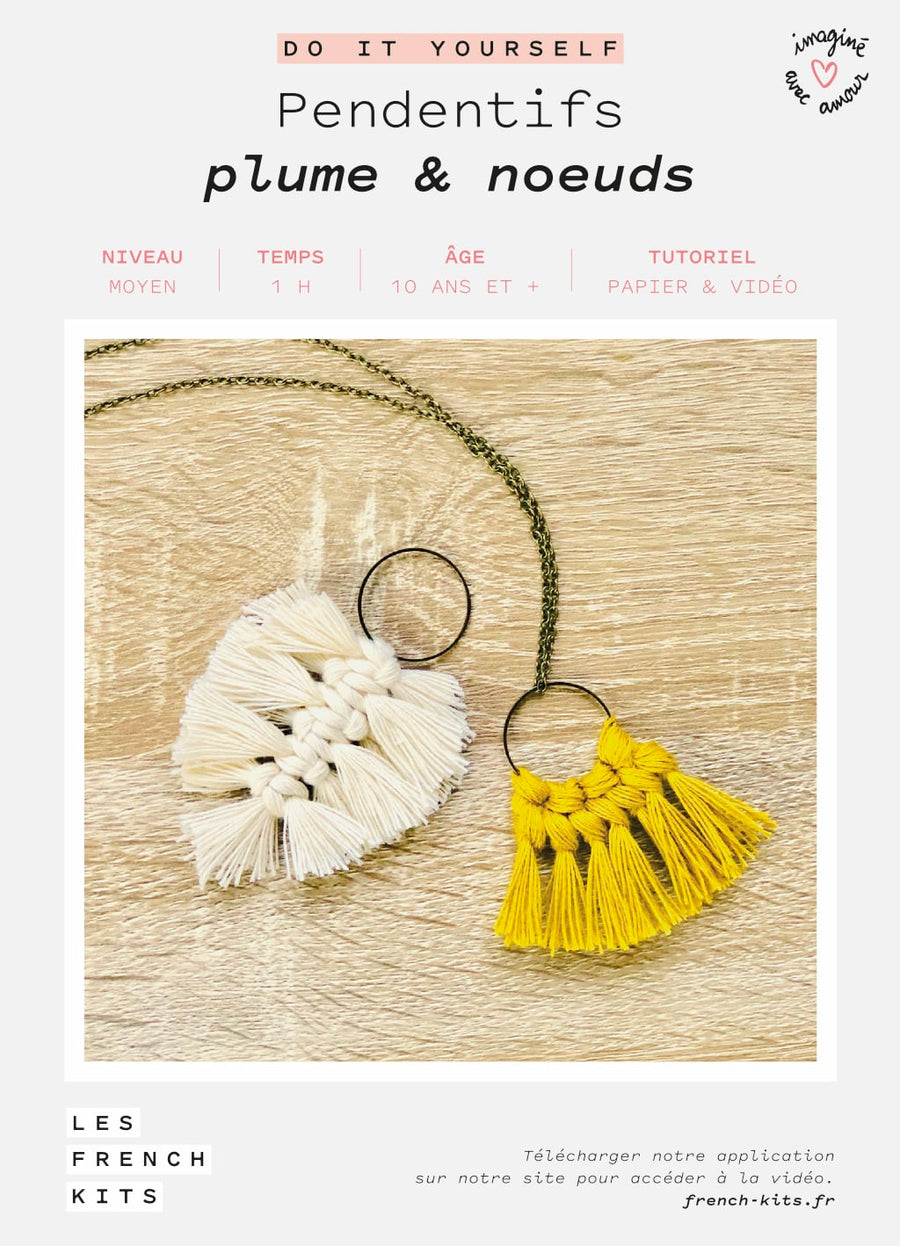 Kit Macramé Pendentifs - Plume & Nœuds