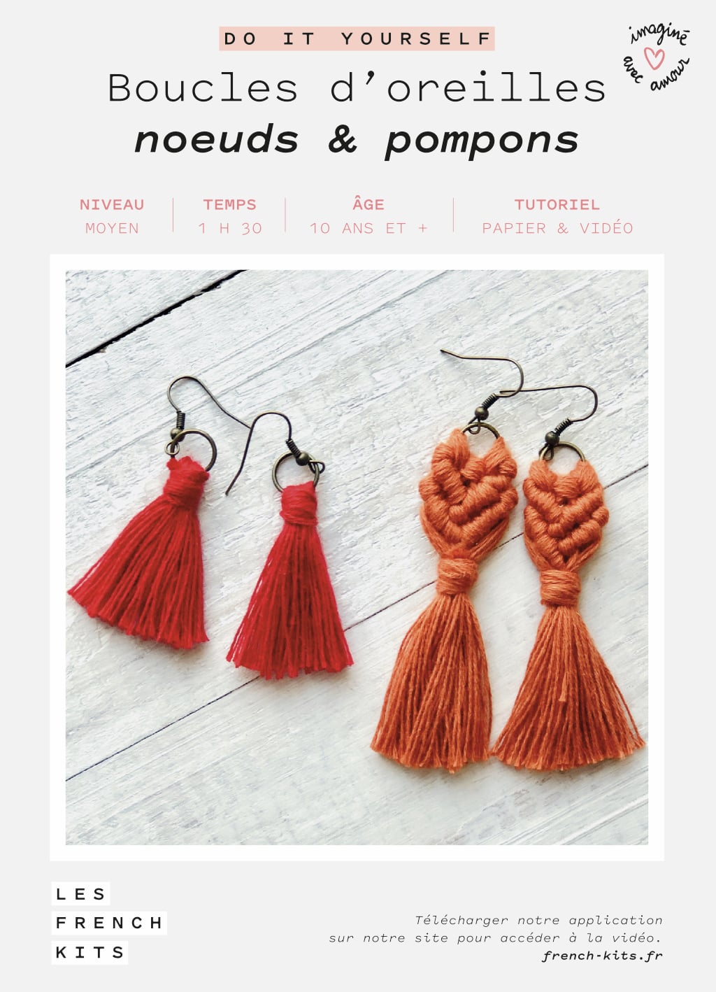 Macramé Earrings Kit - Knots & Pompoms