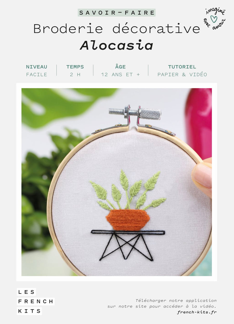 Green Embroidery Kit - Alocasia