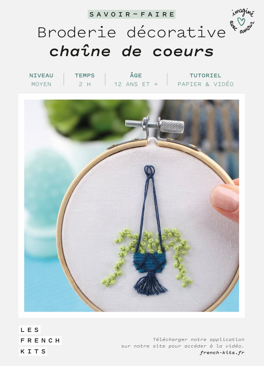 Kit Broderie Green - Chaîne de Coeurs