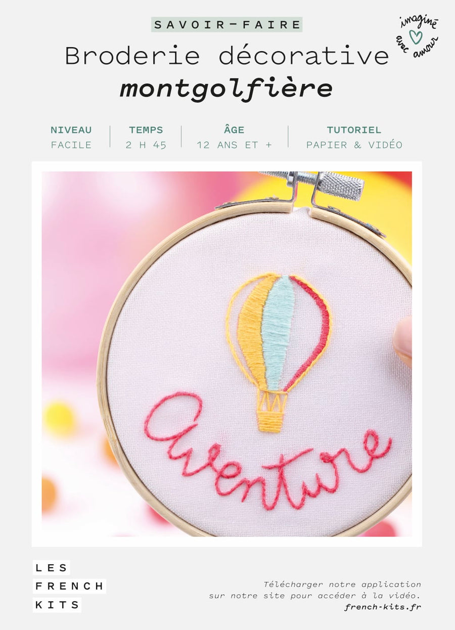 Hot Air Balloon Embroidery Kit